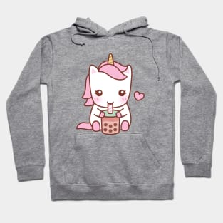 Cute Unicorn Loves Drinking Bubble Tea Hoodie